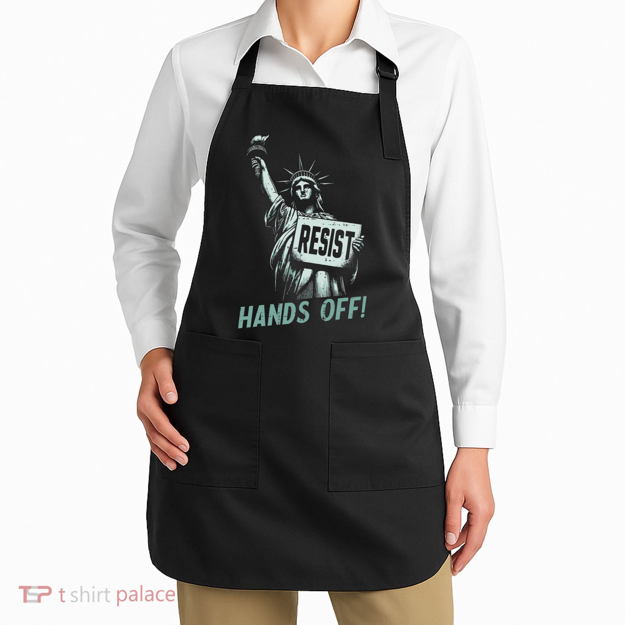 Resist Hands Off Statue Liberty Civil Rights Women Apron