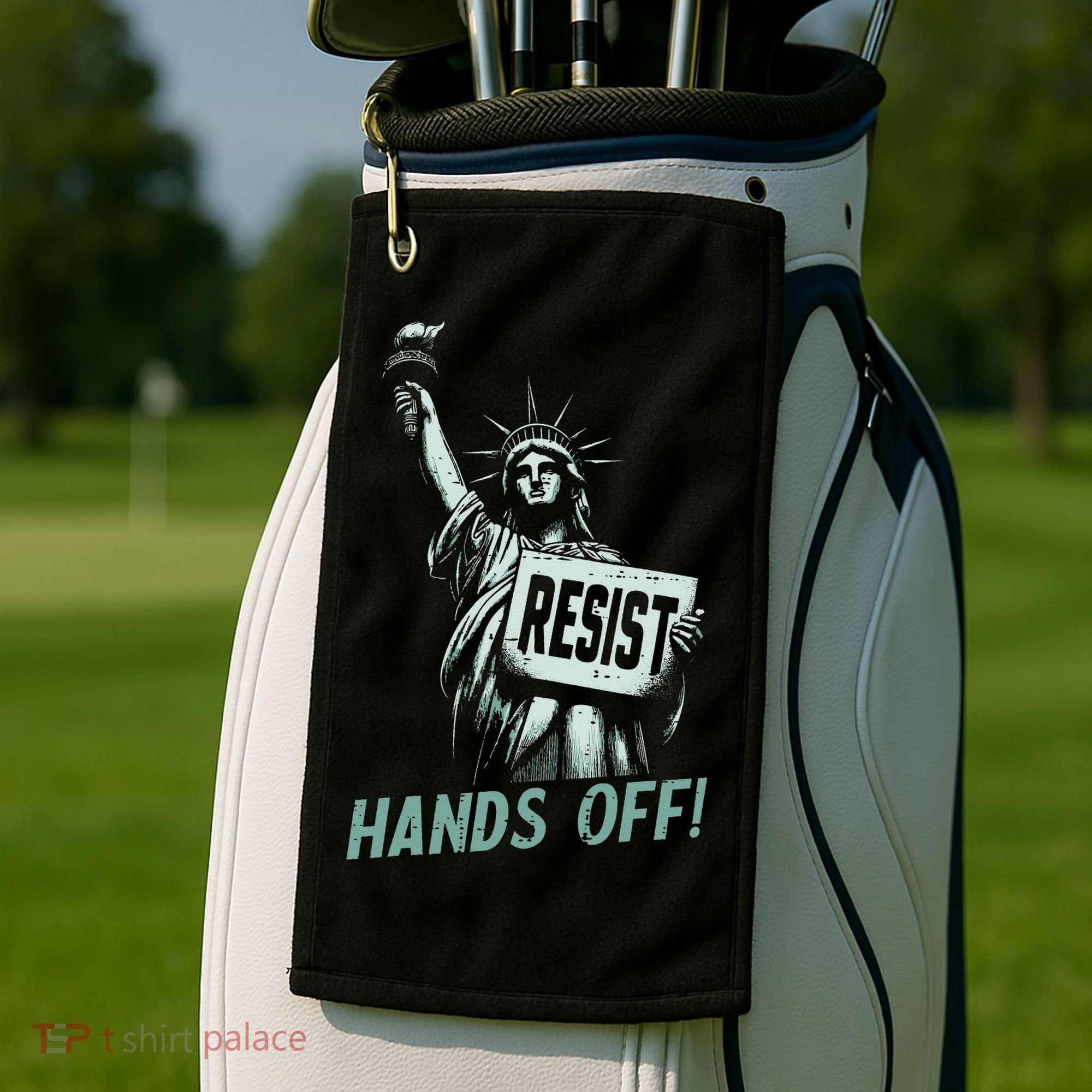 Resist Hands Off Statue Liberty Civil Rights Women Golf Towel