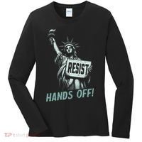 Resist Hands Off Statue Liberty Civil Rights Women Women's Long Sleeve Shirt thumb 0