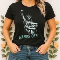 Resist Hands Off Statue Liberty Civil Rights Women Women's T-Shirt thumb 2