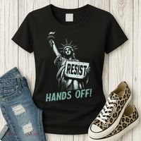 Resist Hands Off Statue Liberty Civil Rights Women Women's T-Shirt thumb 3