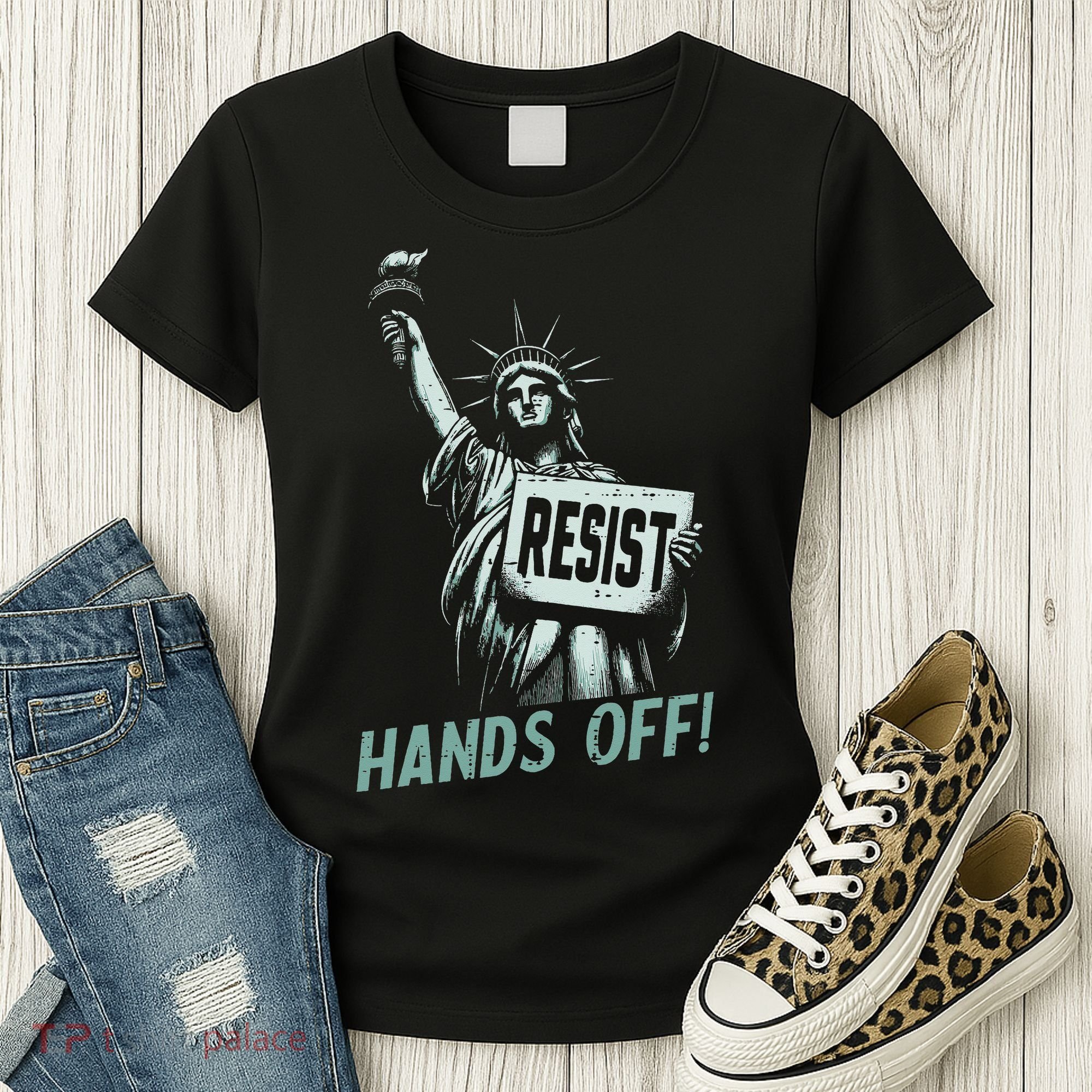 Resist Hands Off Statue Liberty Civil Rights Women Women's T-Shirt