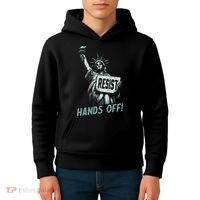 Resist Hands Off Statue Liberty Civil Rights Women Kids Hoodie thumb 4