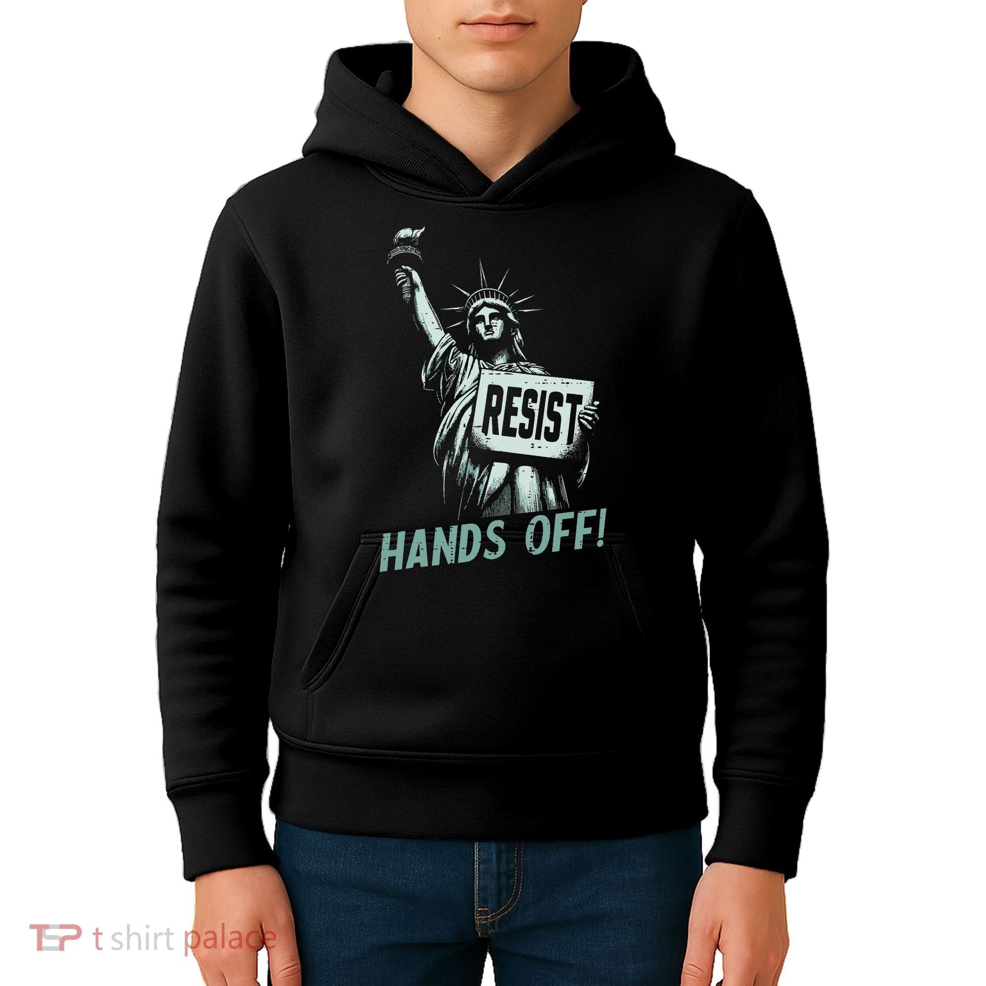 Resist Hands Off Statue Liberty Civil Rights Women Kids Hoodie