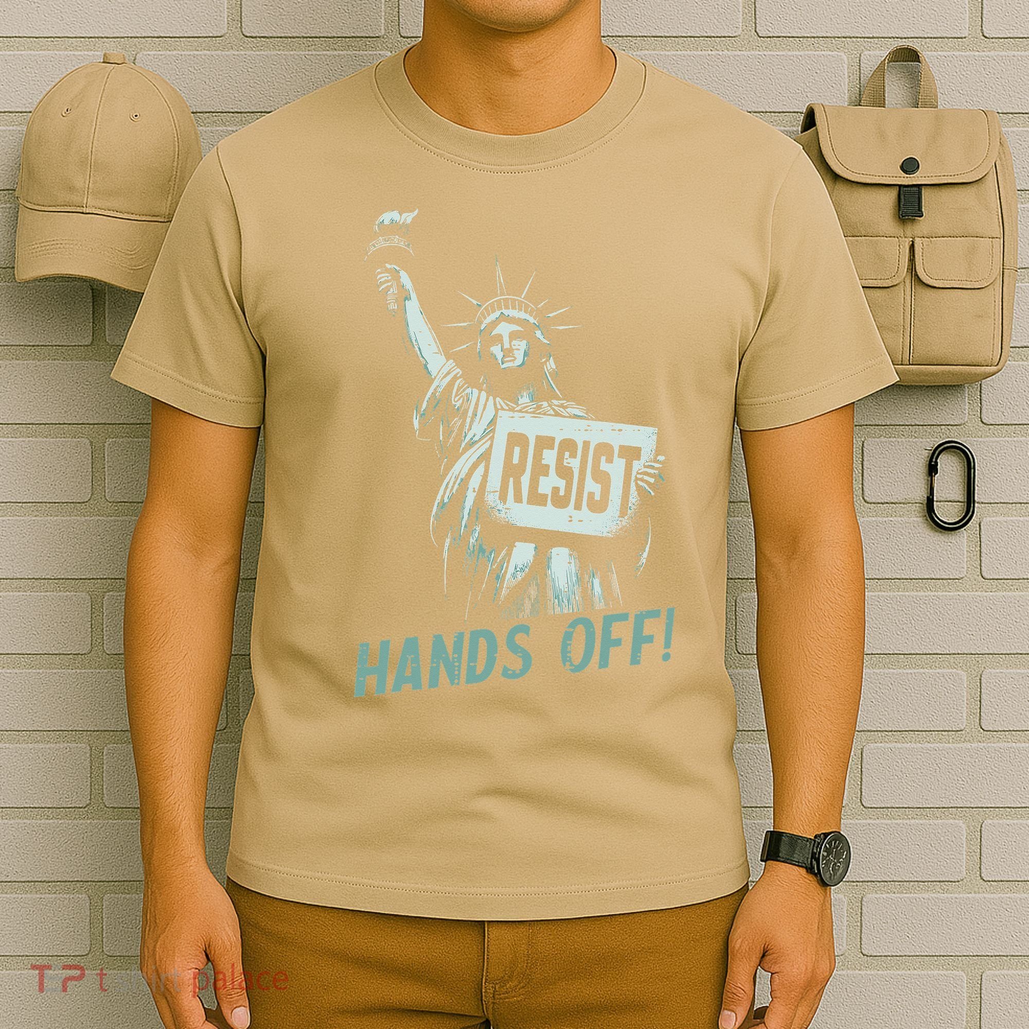 Resist Hands Off Statue Liberty Civil Rights Women T-Shirt