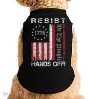 Resist Hands Off Protest Flag Protest Doggie Tank thumb 0