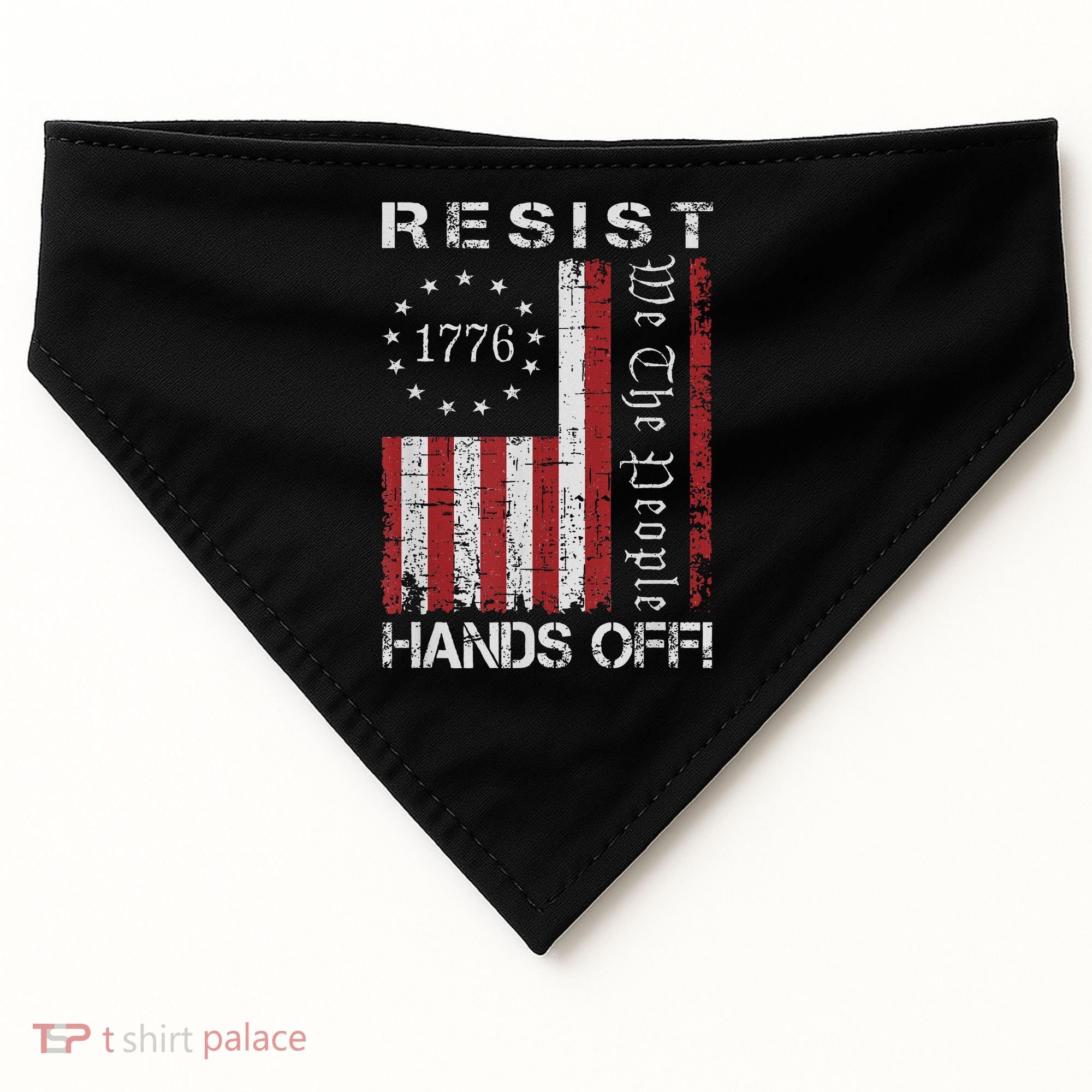 Resist Hands Off Protest Flag Protest USA-Made Doggie Bandana