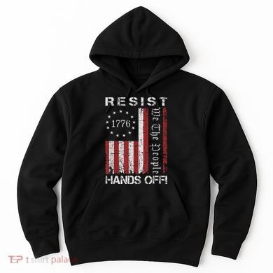 Resist Hands Off Protest Flag Protest Hoodie