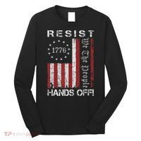 Resist Hands Off Protest Flag Protest Long Sleeve Shirt thumb 0