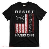 Resist Hands Off Protest Flag Protest T-Shirt thumb 0