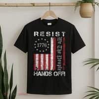 Resist Hands Off Protest Flag Protest T-Shirt thumb 2