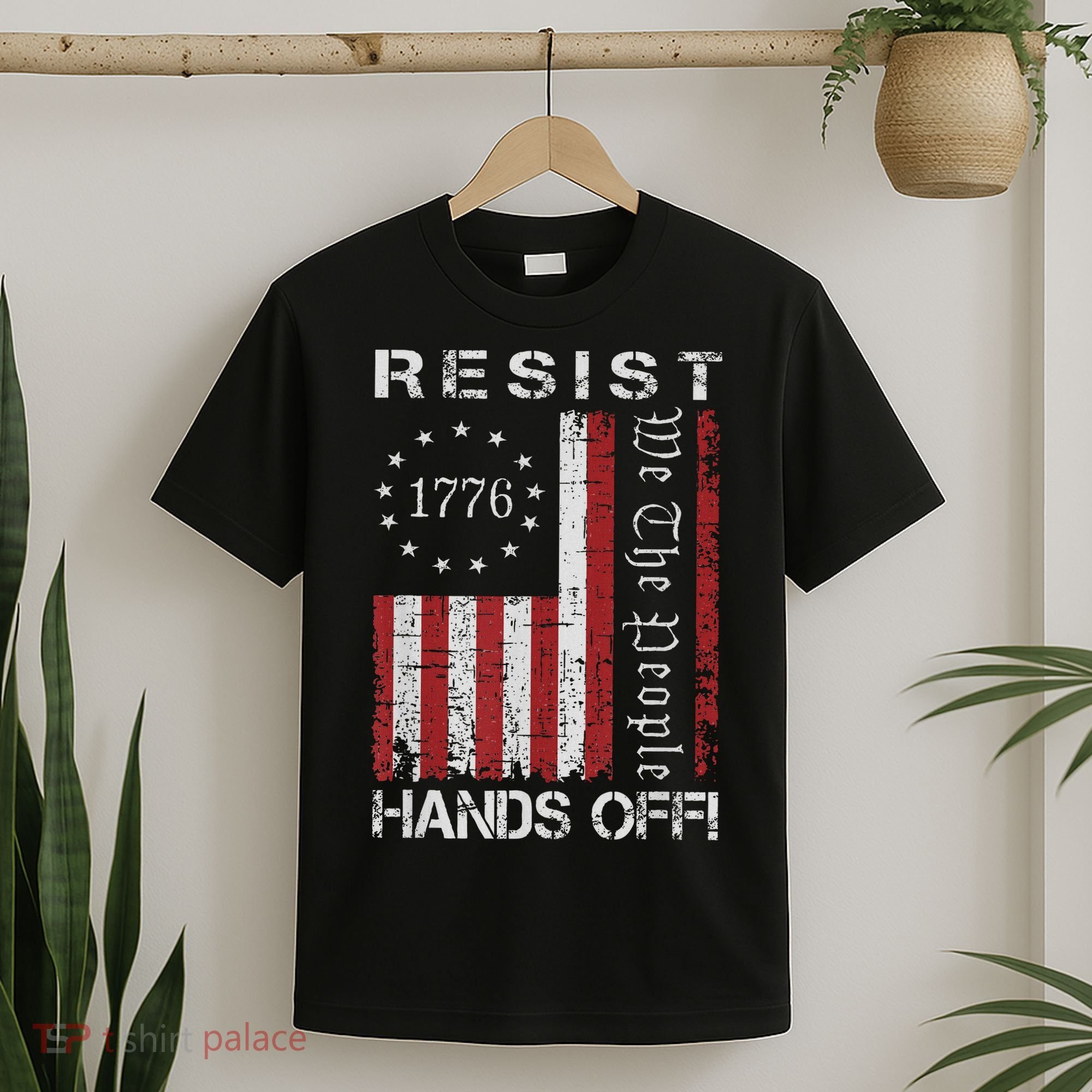 Resist Hands Off Protest Flag Protest T-Shirt
