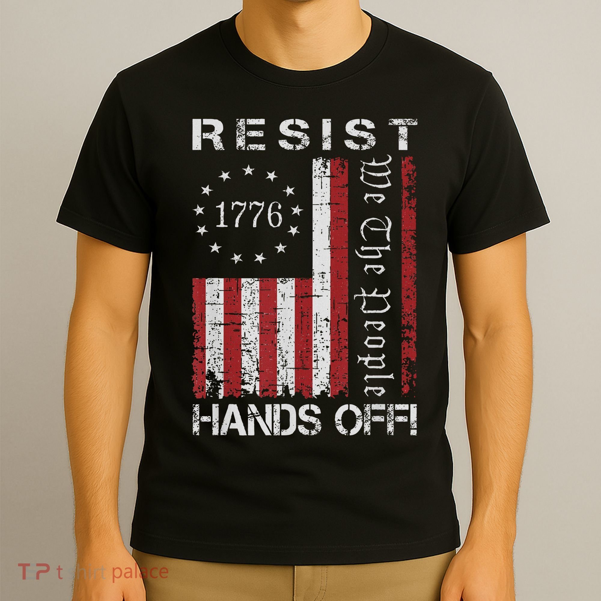 Resist Hands Off Protest Flag Protest T-Shirt