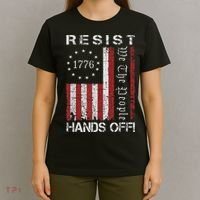 Resist Hands Off Protest Flag Protest T-Shirt thumb 4