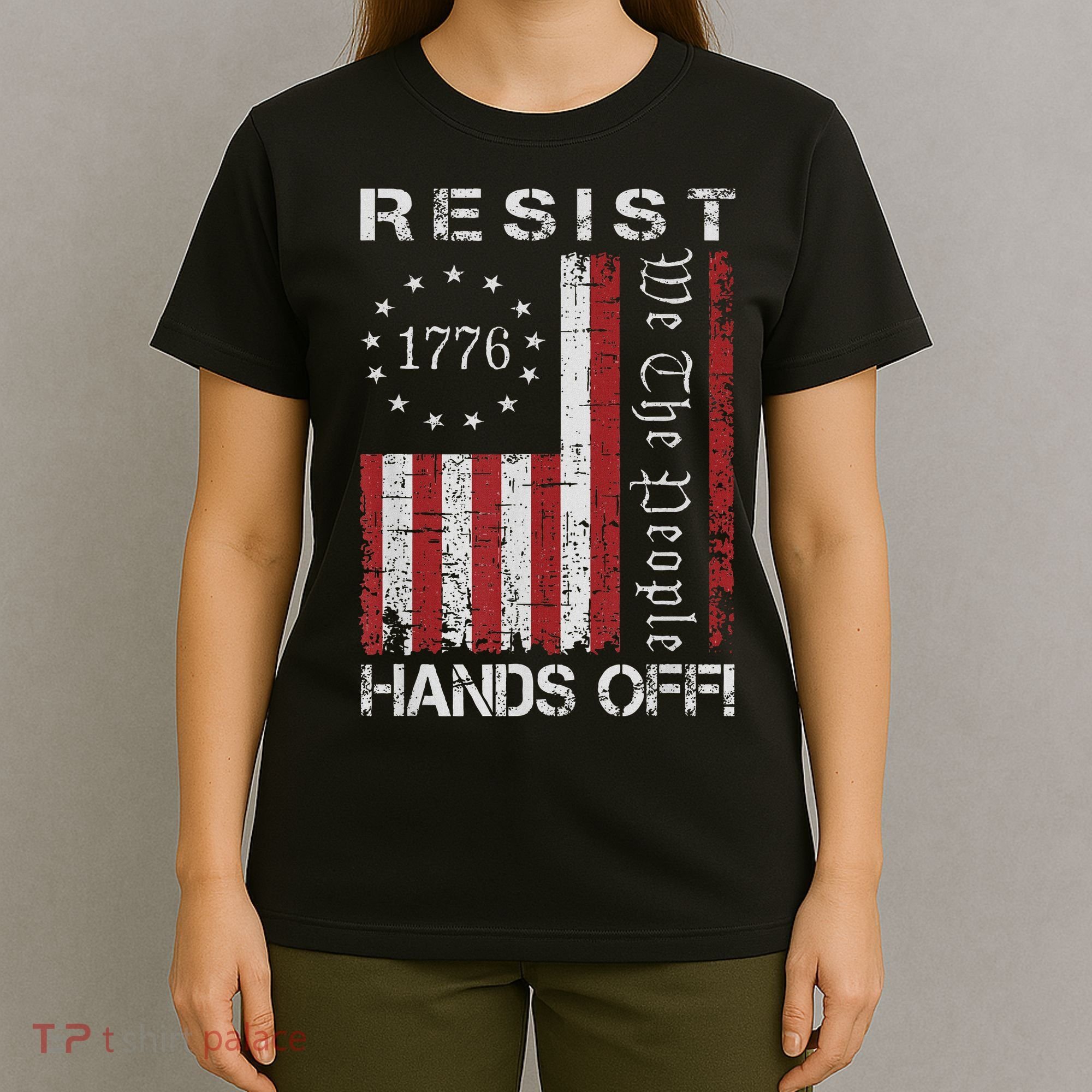 Resist Hands Off Protest Flag Protest T-Shirt