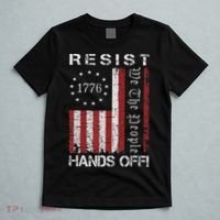 Resist Hands Off Protest Flag Protest T-Shirt thumb 5