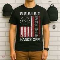 Resist Hands Off Protest Flag Protest T-Shirt thumb 6