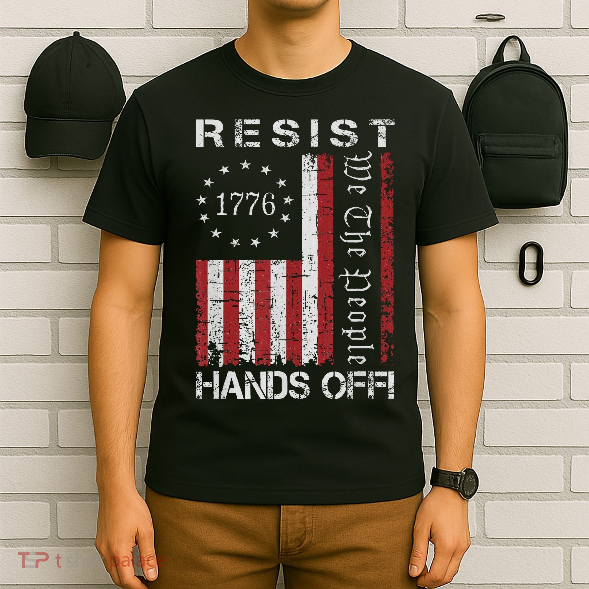Resist Hands Off Protest Flag Protest T-Shirt