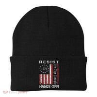 Resist Hands Off Protest Flag Protest Beanie thumb 0