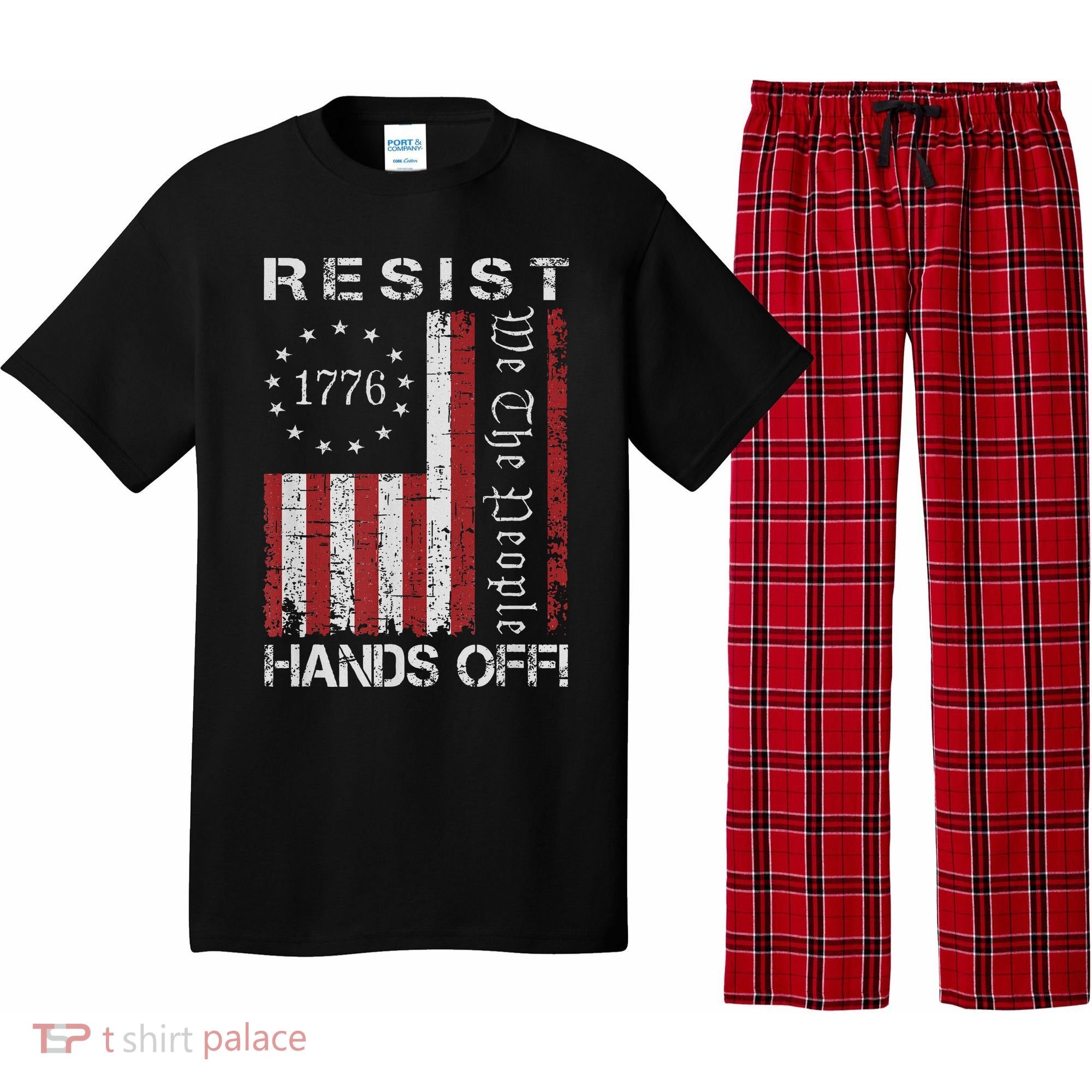 Resist Hands Off Protest Flag Protest Pajama Set