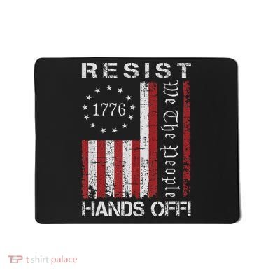 Resist Hands Off Protest Flag Protest Mousepad