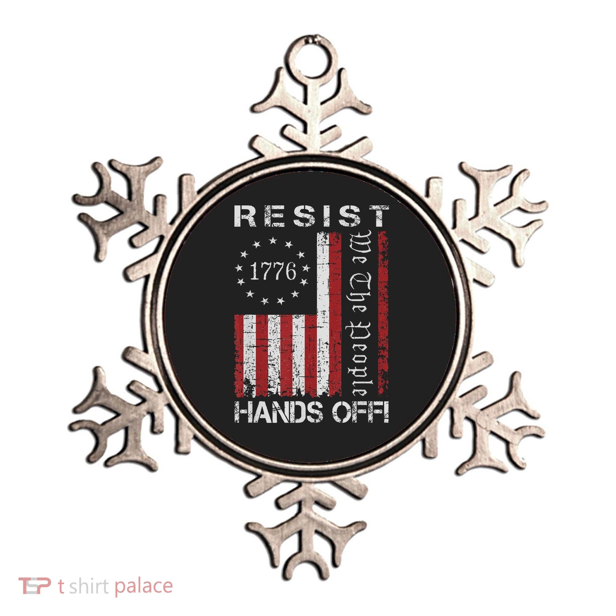 Resist Hands Off Protest Flag Protest Ornament