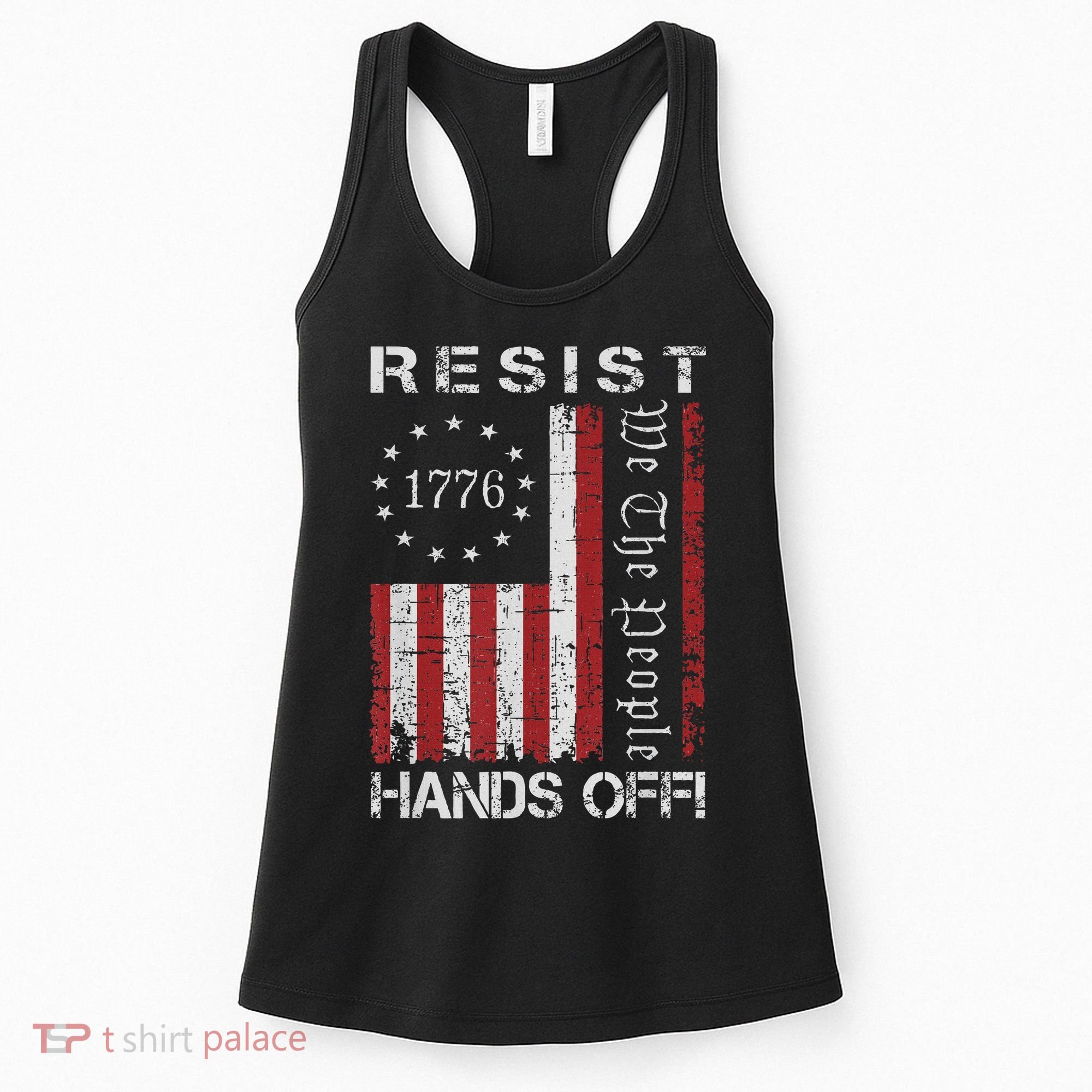 Resist Hands Off Protest Flag Protest Women's Tank Top