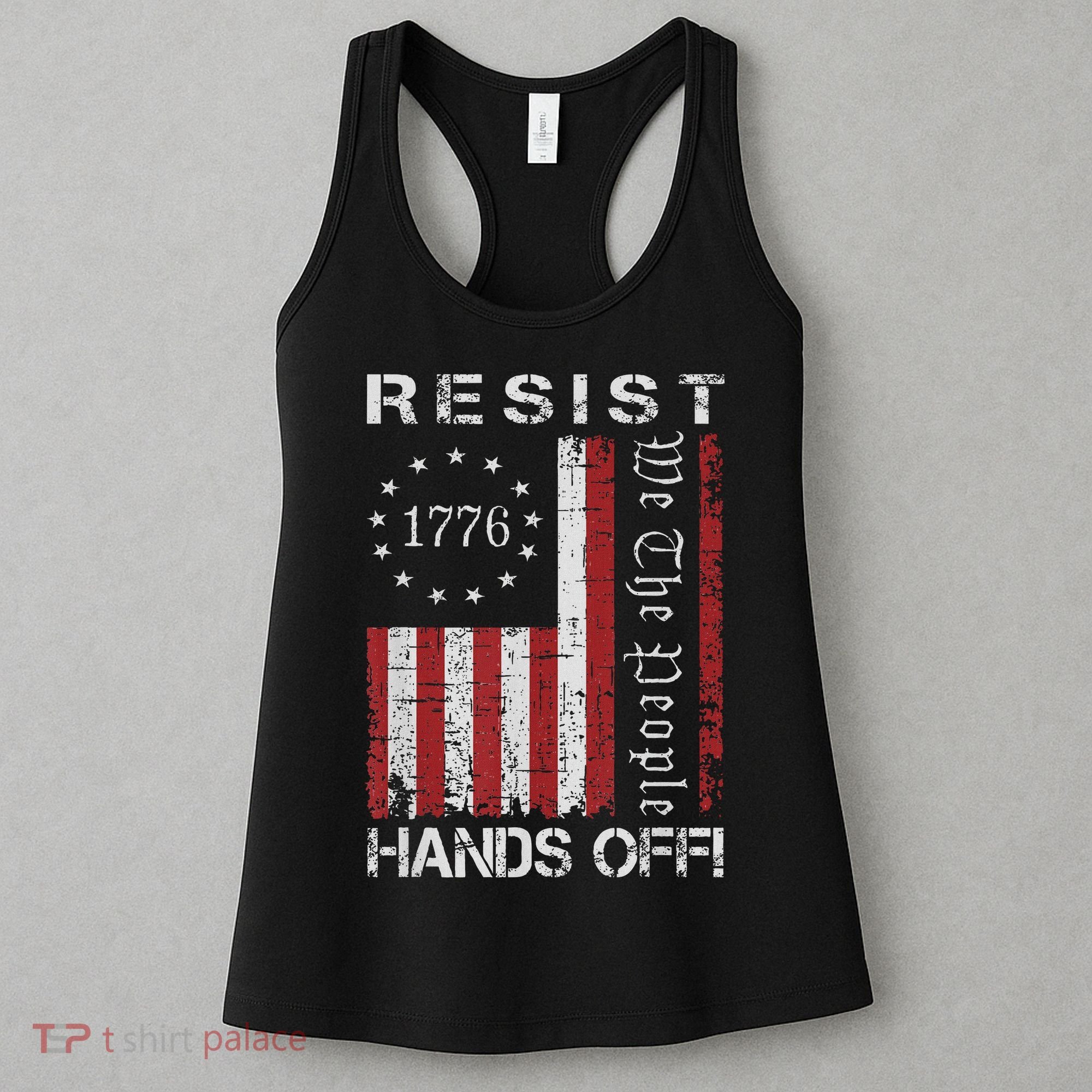 Resist Hands Off Protest Flag Protest Women's Tank Top
