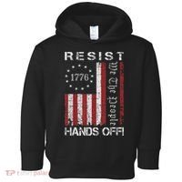 Resist Hands Off Protest Flag Protest Toddler Hoodie thumb 0
