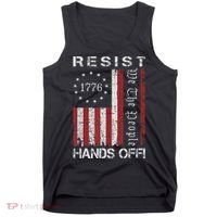 Resist Hands Off Protest Flag Protest Tank Top thumb 0