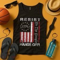 Resist Hands Off Protest Flag Protest Tank Top thumb 4