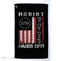 Resist Hands Off Protest Flag Protest Golf Towel thumb 0