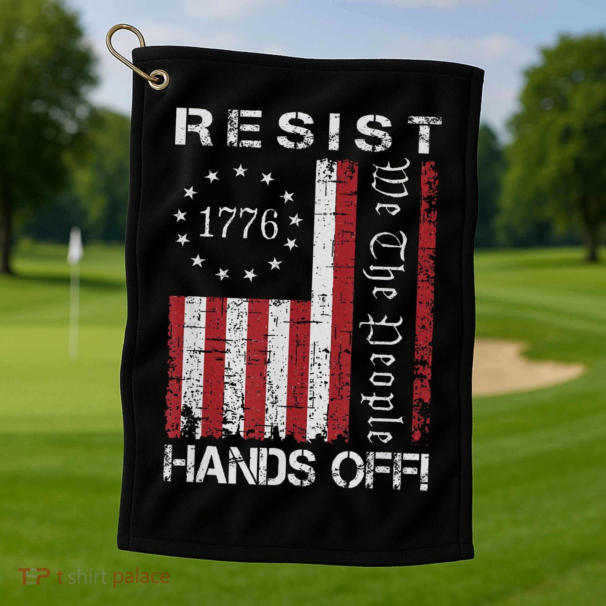 Resist Hands Off Protest Flag Protest Golf Towel