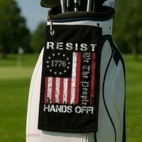 Resist Hands Off Protest Flag Protest Golf Towel thumb 2