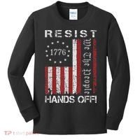 Resist Hands Off Protest Flag Protest Kids Long Sleeve Shirt thumb 0