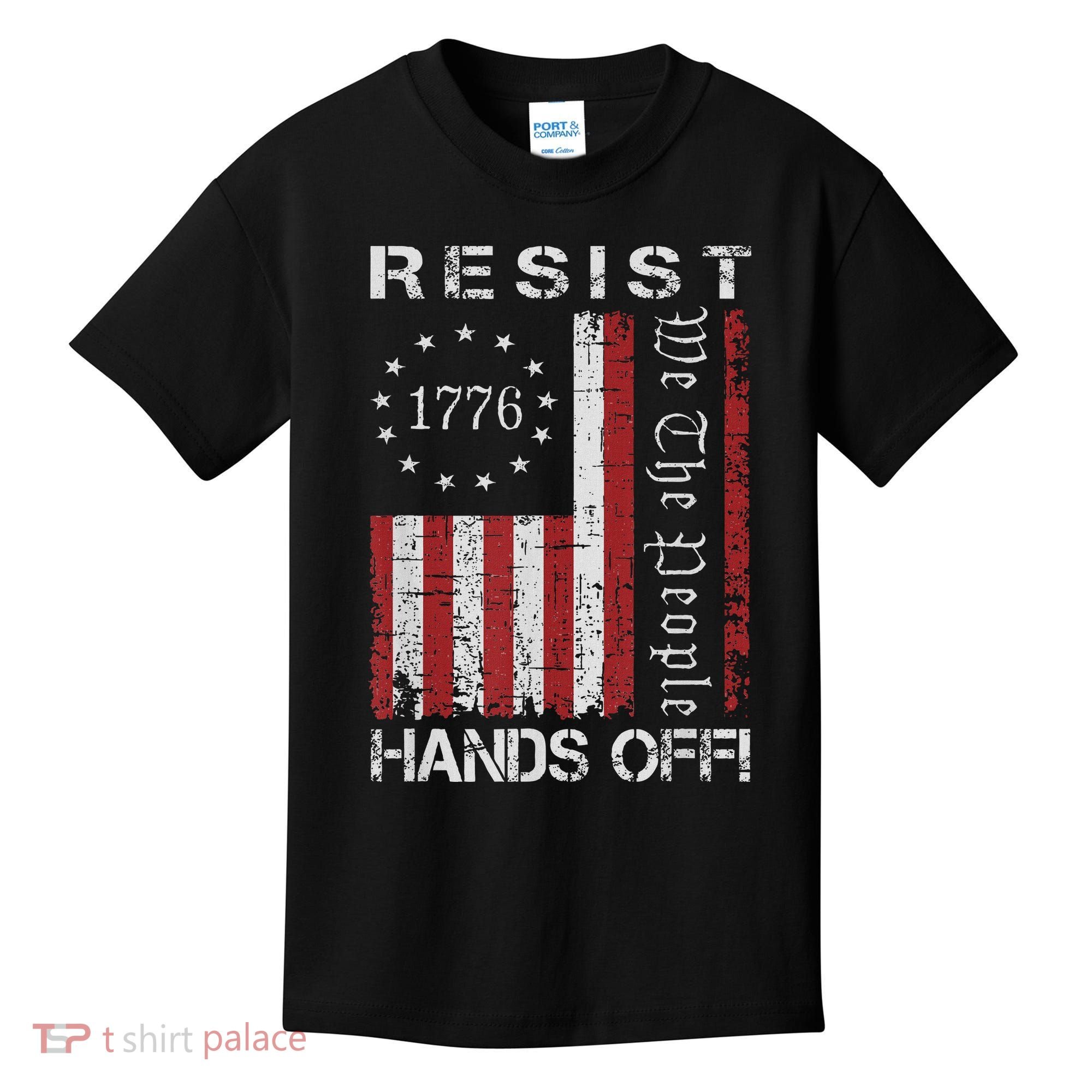 Resist Hands Off Protest Flag Protest Kids T-Shirt