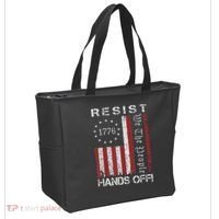 Resist Hands Off Protest Flag Protest Tote Bag thumb 2