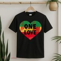 Reggae Heart One Love Rasta Reggae Music Rastafarian Jamaica T-Shirt thumb 2