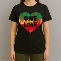 Reggae Heart One Love Rasta Reggae Music Rastafarian Jamaica T-Shirt thumb 4