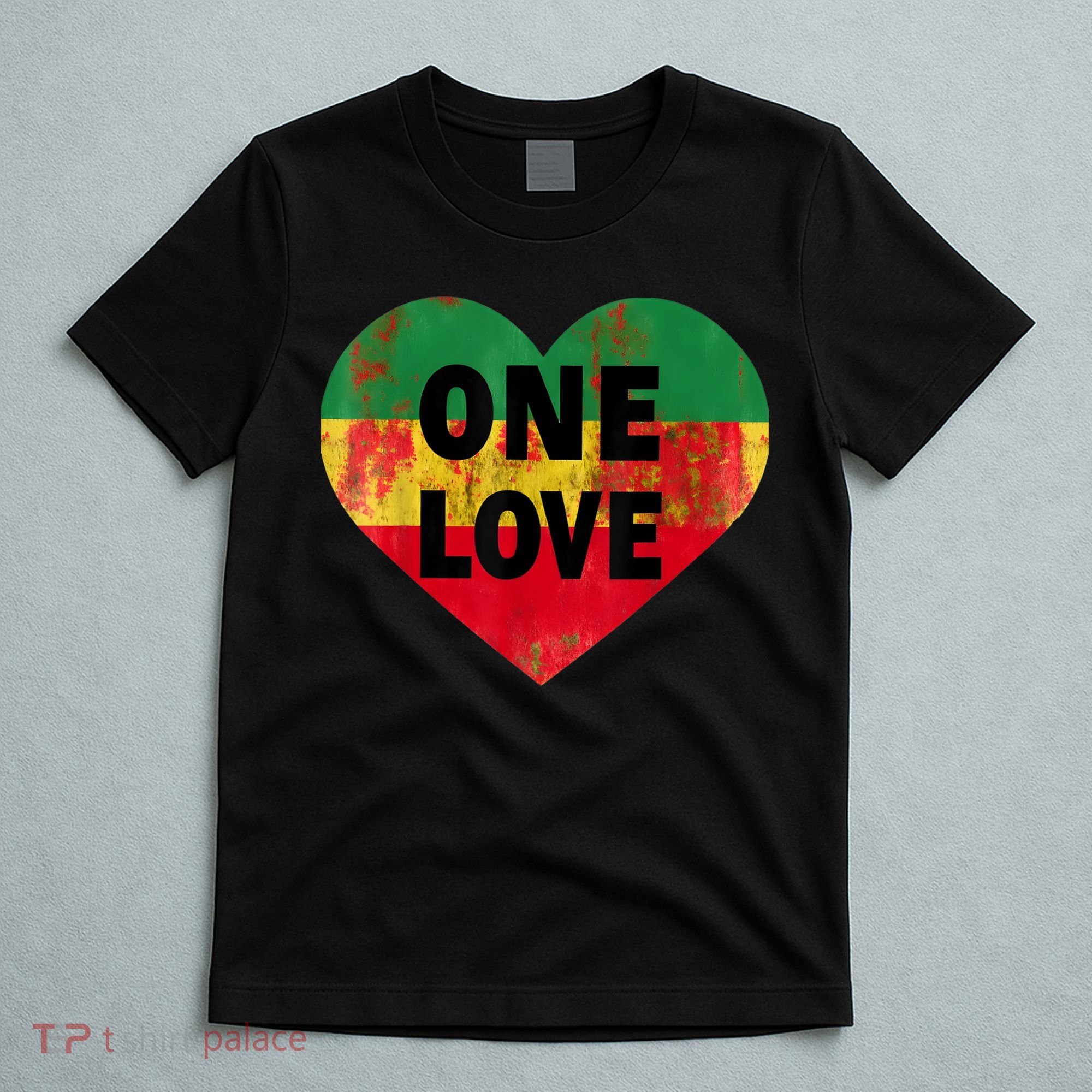 Reggae Heart One Love Rasta Reggae Music Rastafarian Jamaica T-Shirt
