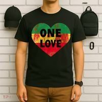 Reggae Heart One Love Rasta Reggae Music Rastafarian Jamaica T-Shirt thumb 6