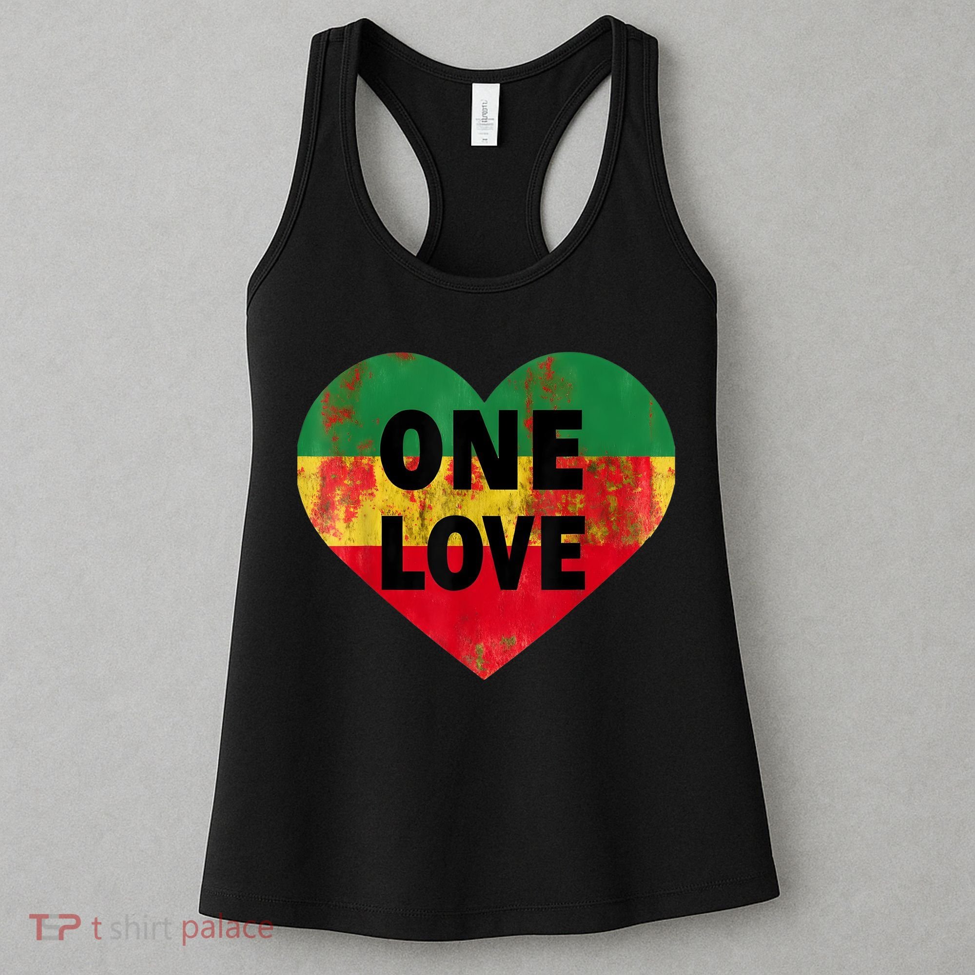 Reggae Heart One Love Rasta Reggae Music Rastafarian Jamaica Women's Tank Top