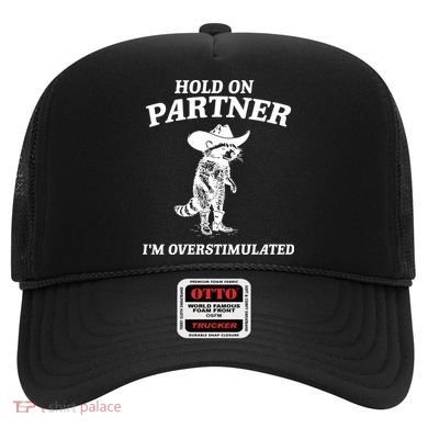 Raccoon Hold On Partner IM Overstimulated Hat