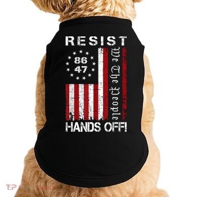 Resist Hands Off Protest 8647 86 47 Flag Protest Doggie Tank
