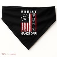 Resist Hands Off Protest 8647 86 47 Flag Protest USA-Made Doggie Bandana thumb 0