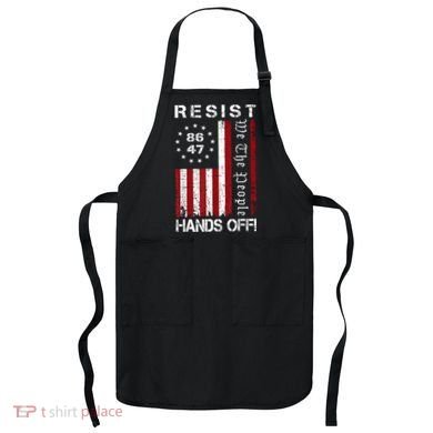 Resist Hands Off Protest 8647 86 47 Flag Protest Apron
