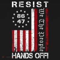 Resist Hands Off Protest 8647 86 47 Flag Protest Button thumb 1
