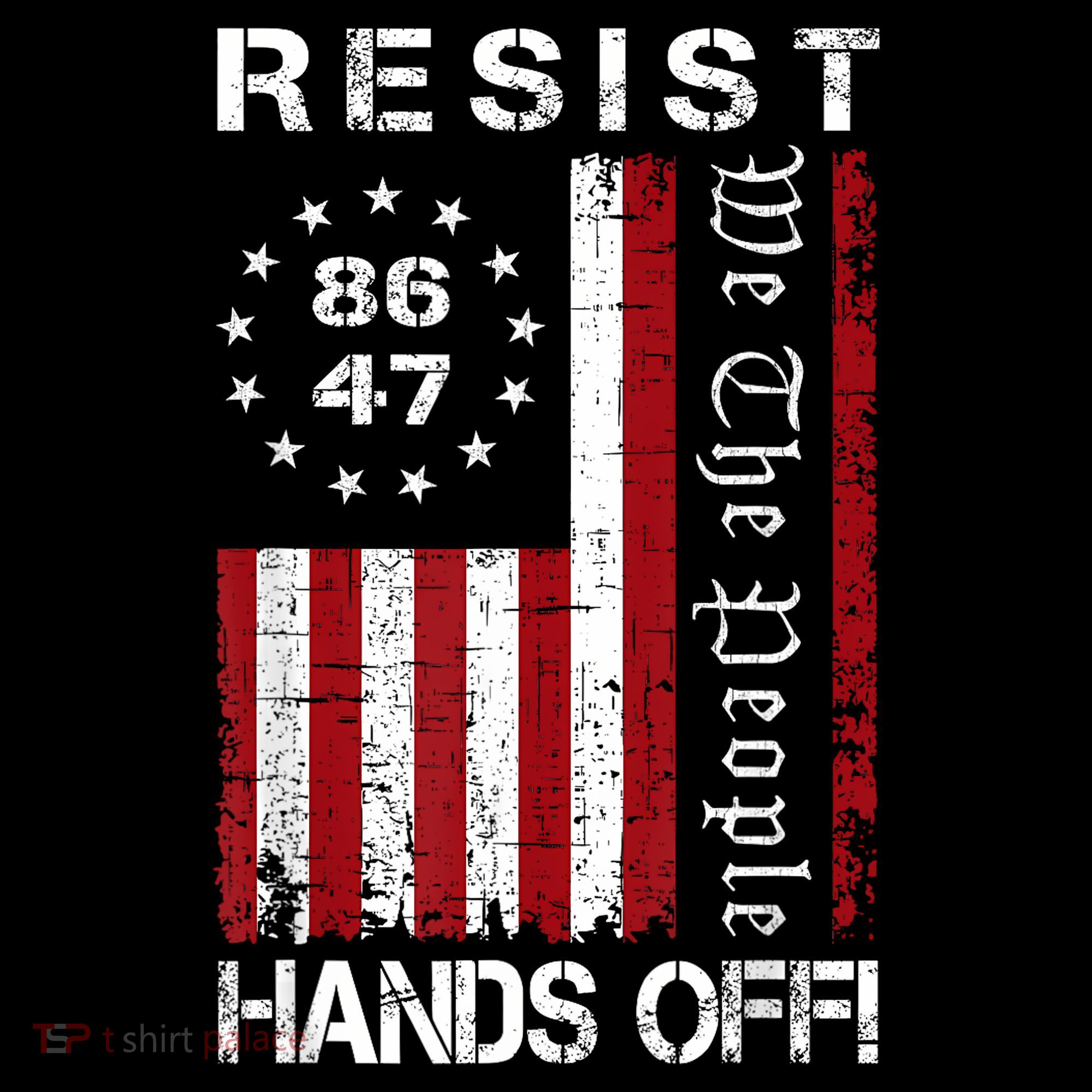 Resist Hands Off Protest 8647 86 47 Flag Protest Mousepad