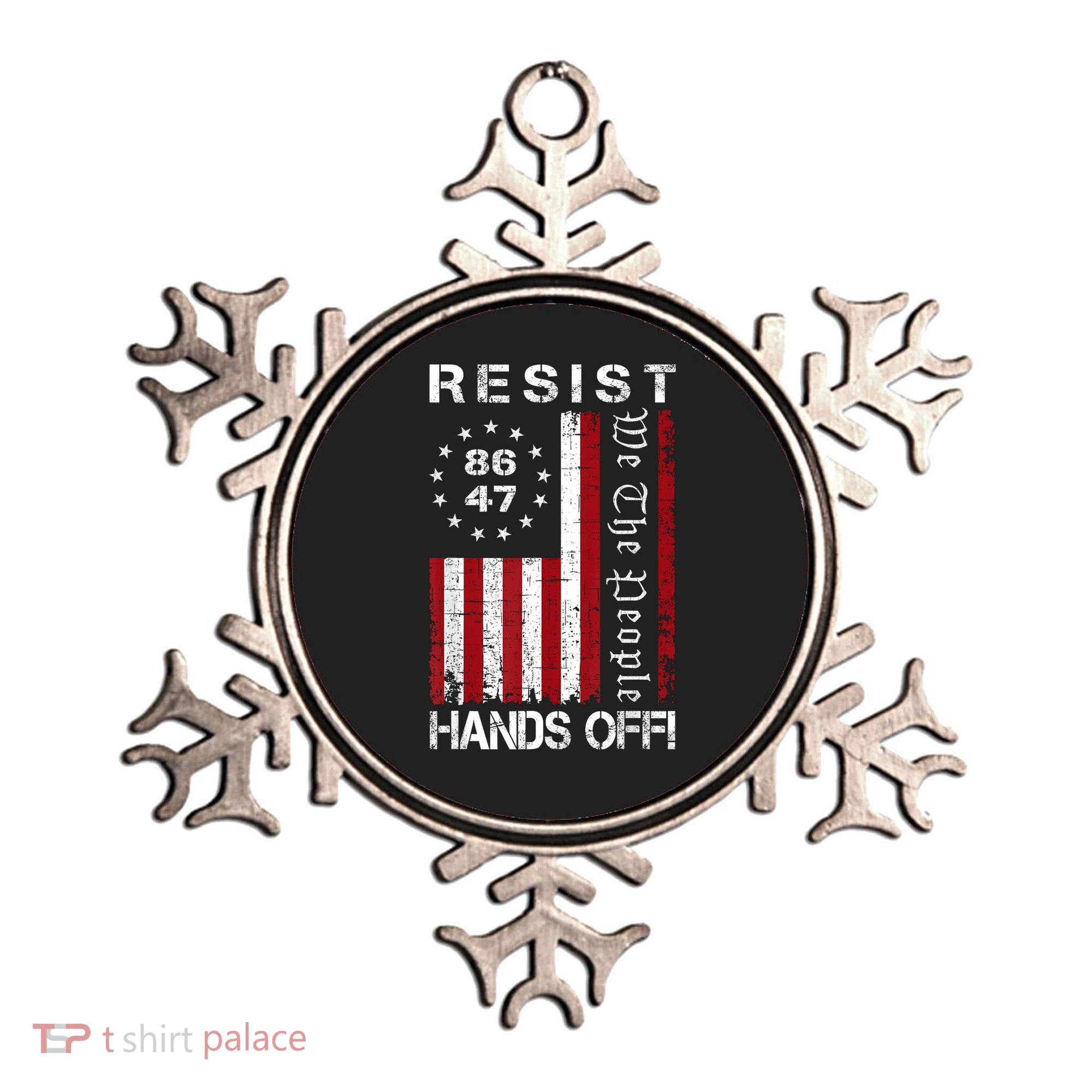 Resist Hands Off Protest 8647 86 47 Flag Protest Ornament