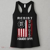 Resist Hands Off Protest 8647 86 47 Flag Protest Women's Tank Top thumb 3